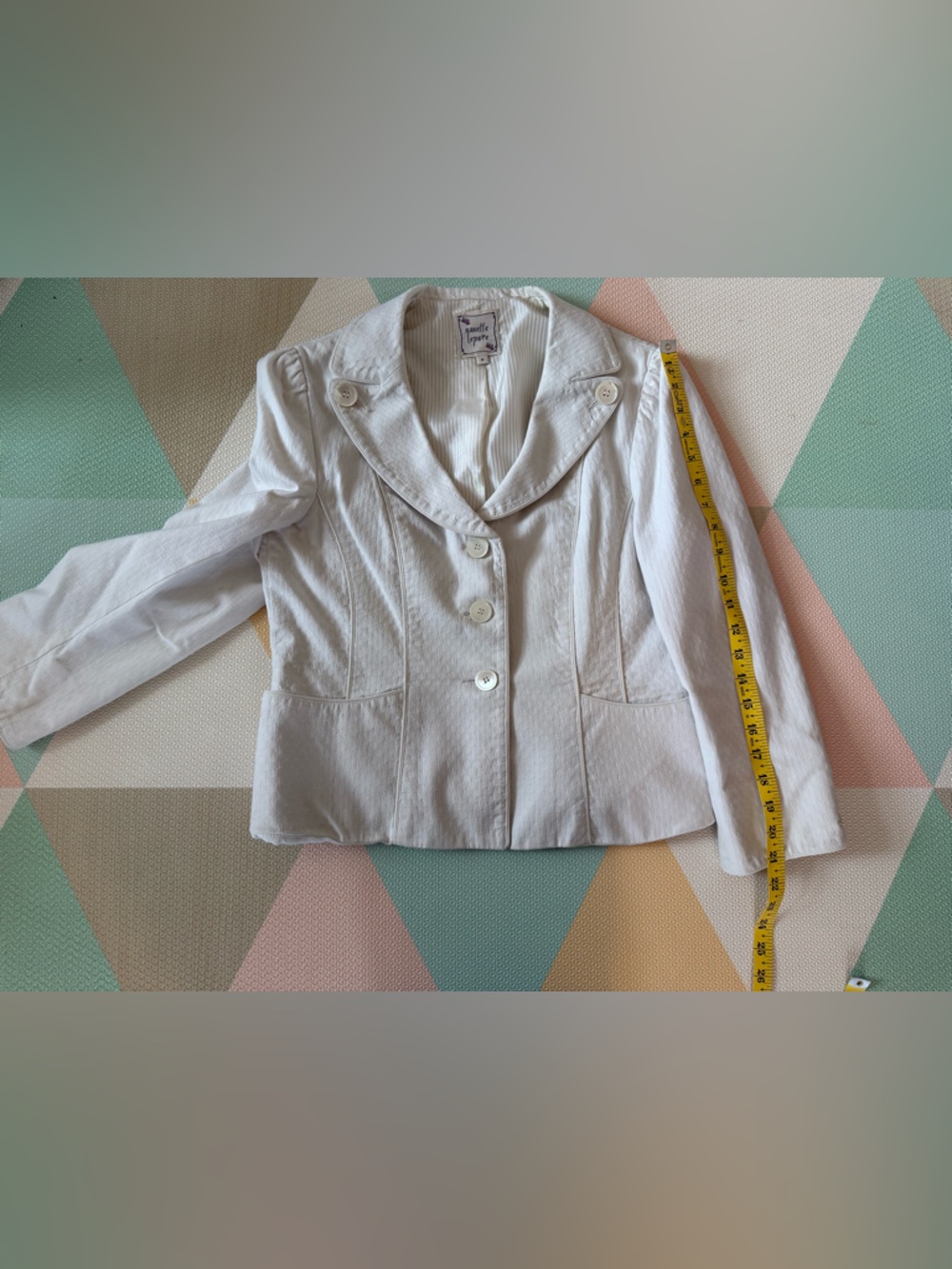 Nanette Lepore Vintage Cream Button-Front Tailored Blazer Size 10 - Picture 7 of 10